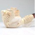 veche pipa Meerschaum. sculptura cinegetica. etui original. Turcia